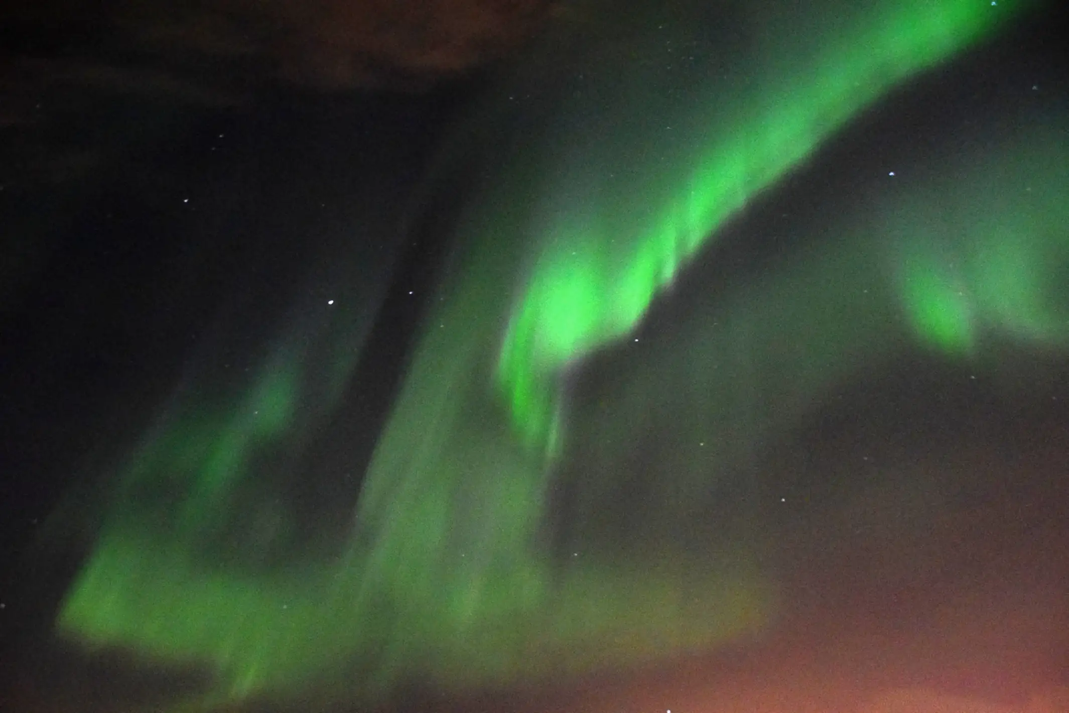Close-up of the aurora borealis